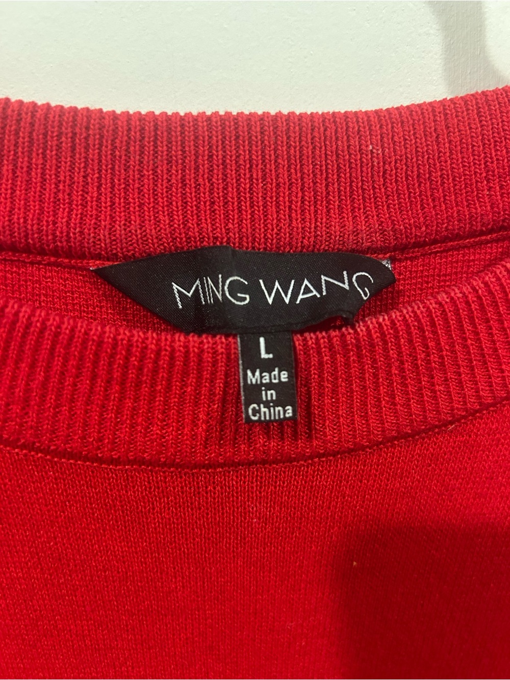 Ming Wang Vibrant Red Crewneck Sweater